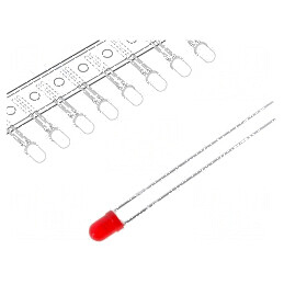 LED 3mm roșie 8-50mcd 60° convex | Electronic-mag.ro | Componente Electronice