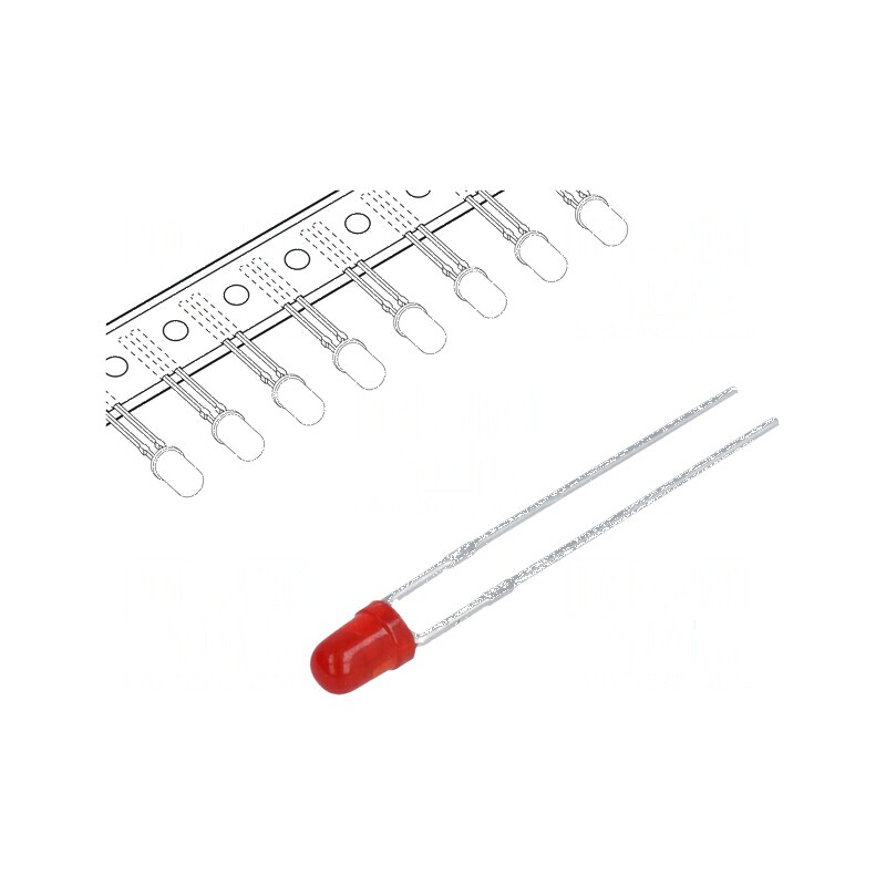 LED 3mm roșie 0,8-5mcd 60° convex | Electronic-mag.ro | Componente Electronice