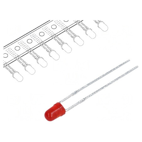 LED 3mm roșie 0,8-5mcd 60° convex | Electronic-mag.ro | Componente Electronice