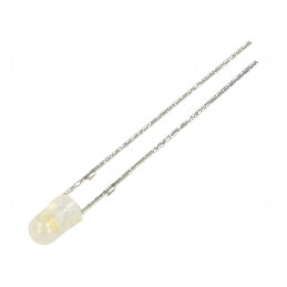LED 3mm alb cald 1560mcd 60° convex | Electronic-mag.ro | Componente Electronice