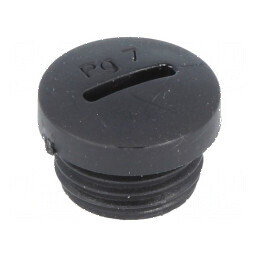 Capac de protecție PG7 poliamidă neagră 10mm H, 14,8mm Øext | Electronic-mag.ro | Componente Electronice