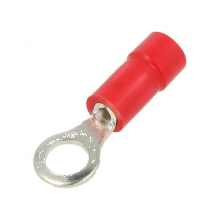 Inelar crimpat roșu Ø 5mm pentru cablu izolat 0,5-1mm2 | Electronic-mag.ro | Componente Electronice