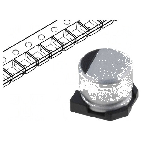 Condensator electrolitic SMD 470uF 10VDC Ø8x10mm ±20% 1000h | Electronic-mag.ro | Componente Electronice