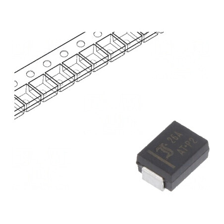 Diodă TVS 600W 28,9-32,1V 14,3A unidirecțională SMB | Electronic-mag.ro | Componente Electronice