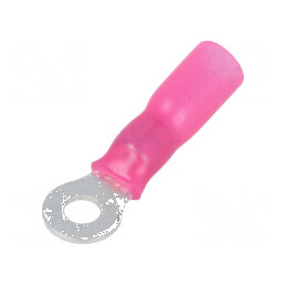 Vârf inelar M3,5 Ø3,7mm pentru cablu roșu 0,5-1,5mm2 crimpat | Electronic-mag.ro | Componente Electronice
