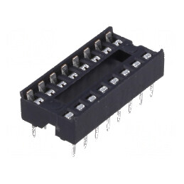 Soclu DIP16 THT 7,62mm pentru circuite integrate, Raster 2,54mm | Electronic-mag.ro | Componente Electronice