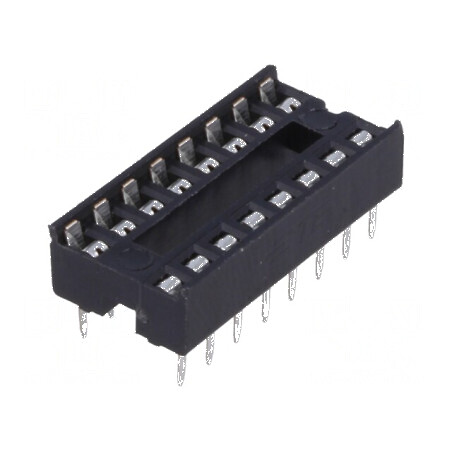 Soclu DIP16 THT 7,62mm pentru circuite integrate, Raster 2,54mm | Electronic-mag.ro | Componente Electronice