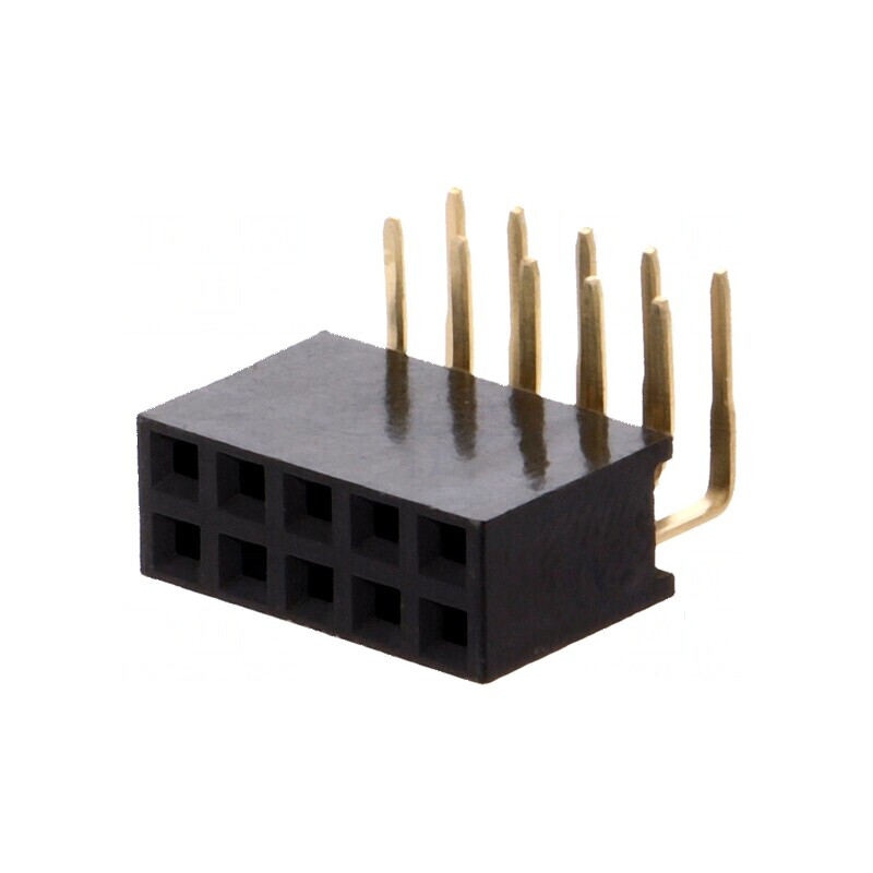 Conector şiruri pini soclu mamă 10 pini unghi 90° 2,54mm | Electronic-mag.ro | Componente Electronice