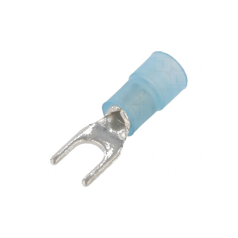 Vârf furcă M4 Ø 4,2mm pentru cablu izolată 1,5÷2,5mm2 crimpat | Electronic-mag.ro | Componente Electronice