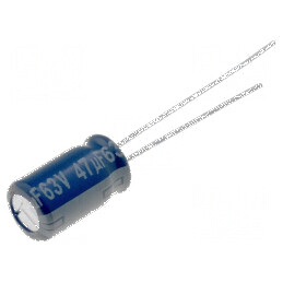 Condensator electrolitic 47uF 63V Ø6,3x11,2mm | Electronic-mag.ro | Componente Electronice
