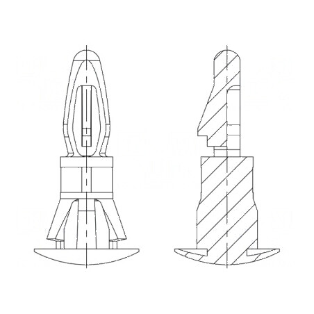 Știft de montare poliamidă 66 4,8mm pentru clichet | Electronic-mag.ro | Componente Electronice