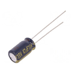 Condensator electrolitic low ESR 47uF 35VDC THT Ø6,3x11,2mm | Electronic-mag.ro | Componente Electronice