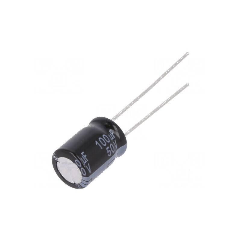 Condensator electrolitic low ESR THT 100uF 50VDC Ø8x11,5mm | Electronic-mag.ro | Componente Electronice Condensator electrolitic low ESR THT 100uF 50VDC Ø8x11,5mm | Electronic-mag.ro | Componente Electronice
