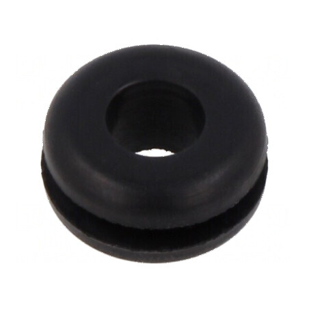 Manșon negru 10mm x 6mm pentru orificii, grosime panou max. 2mm | Electronic-mag.ro | Componente Electronice