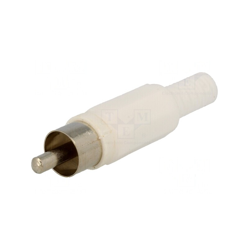 Conector RCA mufă tată cu manşon drept lipire alb | Electronic-mag.ro | Componente Electronice Conector RCA mufă tată cu manşon drept lipire alb | Electronic-mag.ro | Componente Electronice