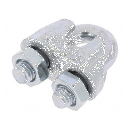 Bridă clemă prindere cablu oțel 5mm zinc | Electronic-mag.ro | Componente Electronice