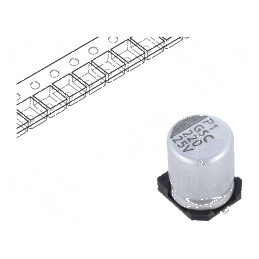 Condensator electrolitic SMD 220uF 25VDC ±20% -55÷105°C | Electronic-mag.ro | Componente Electronice