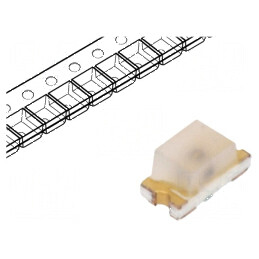LED SMD 0603 ambră 28,5-95mcd 1,6x0,8x0,8mm 170° 20mA 60mW | Electronic-mag.ro | Componente Electronice