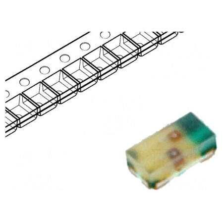 LED SMD 0603 roșie/verde 1,6x0,8x0,5mm 120° 20mA 52mW | Electronic-mag.ro | Componente Electronice