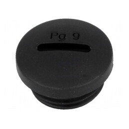 Capac protecție PG9 poliamidă neagră 10,4mm H 18,7mm Øext | Electronic-mag.ro | Componente Electronice