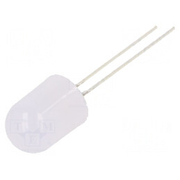 LED 10mm alb rece 750-1120mcd 30° plat 108mW | Electronic-mag.ro | Componente Electronice