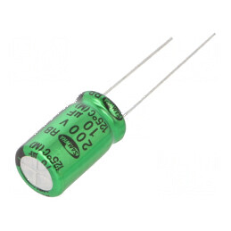 Condensator electrolitic THT 10uF 200V 10x16mm ±20% 1000h | Electronic-mag.ro | Componente Electronice