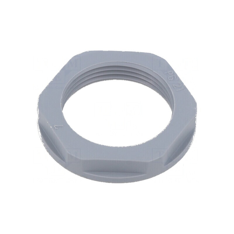 Piuliță PG21 poliamidă 36mm gri pentru filet PG Entrelec | Electronic-mag.ro | Componente Electronice