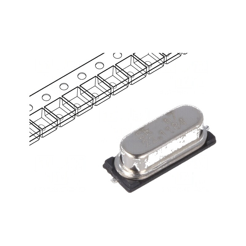 Rezonator cu cuarț 22,1184MHz ±30ppm 20pF SMD HC49SMD | Electronic-mag.ro | Componente Electronice Rezonator cu cuarț 22,1184MHz ±30ppm 20pF SMD HC49SMD | Electronic-mag.ro | Componente Electronice