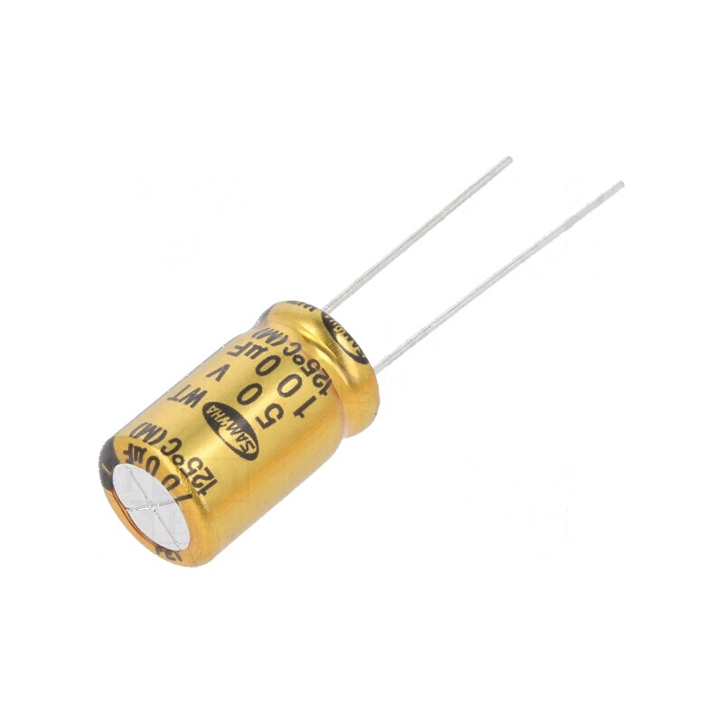 Condensator electrolitic THT 100uF 50VDC Ø10x16mm ±20% 5000h | Electronic-mag.ro | Componente Electronice