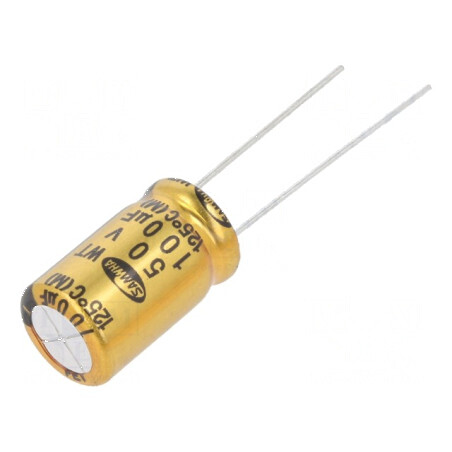 Condensator electrolitic THT 100uF 50VDC Ø10x16mm ±20% 5000h | Electronic-mag.ro | Componente Electronice