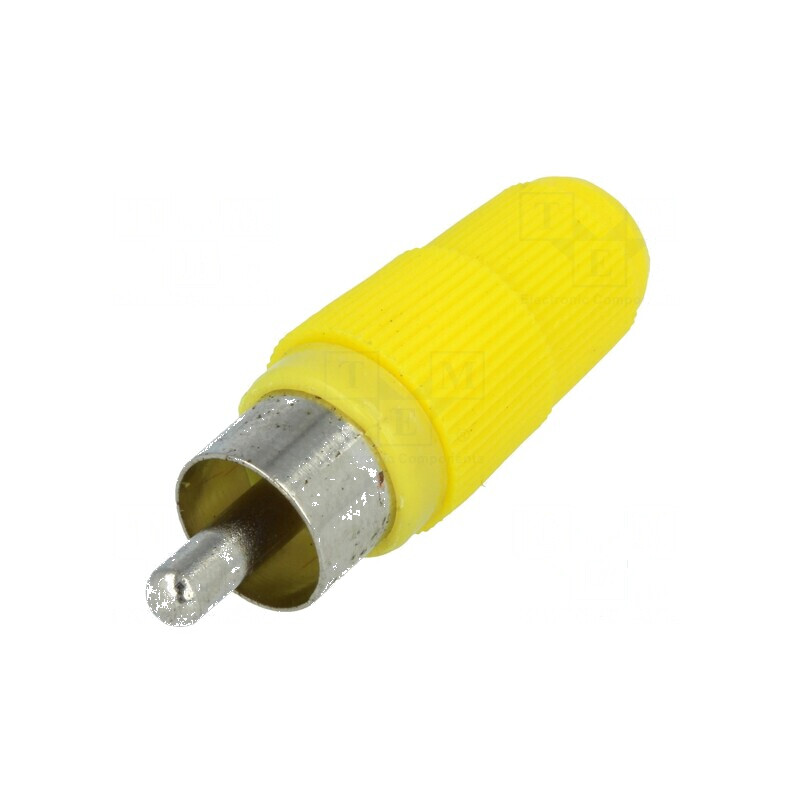 Conector RCA mufă tată drept galben pentru lipire pe cablu | Electronic-mag.ro | Componente Electronice Conector RCA mufă tată drept galben pentru lipire pe cablu | Electronic-mag.ro | Componente Electronice