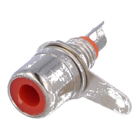 Conector RCA soclu mamă nichelat pentru montare pe panou 6mm | Electronic-mag.ro | Componente Electronice