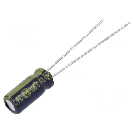 Condensator electrolitic low ESR 100uF 10V 5x11mm THT | Electronic-mag.ro | Componente Electronice