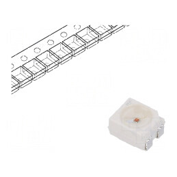 LED SMD PLCC4 galben 4,8-9,53lm 1400-3500mcd 3x3,4x2,1mm | Electronic-mag.ro | Componente Electronice