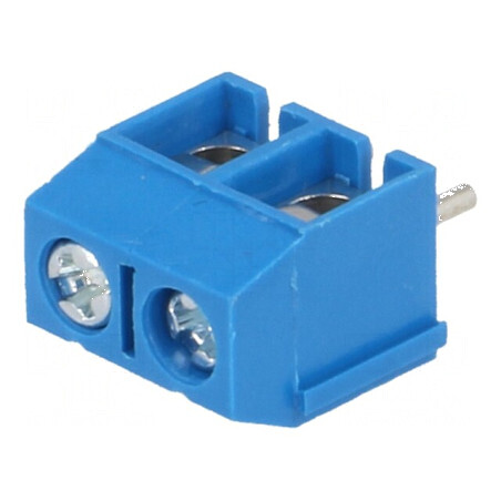 Regletă de conexiuni PCB unghi 90° 5,08mm 2 piste 16A | Electronic-mag.ro | Componente Electronice