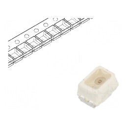 LED SMD Mini PLCC2 roșie 7mcd 2,3x1,3x1,4mm 60° 2,1-3V 30mA | Electronic-mag.ro | Componente Electronice