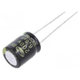 Condensator electrolitic THT 6,8uF 200VDC Ø10x12,5mm ±20% | Electronic-mag.ro | Componente Electronice