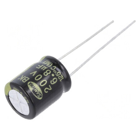 Condensator electrolitic THT 6,8uF 200VDC Ø10x12,5mm ±20% | Electronic-mag.ro | Componente Electronice