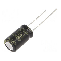 Condensator electrolitic THT 4,7uF 400VDC Ø10x16mm ±20% | Electronic-mag.ro | Componente Electronice