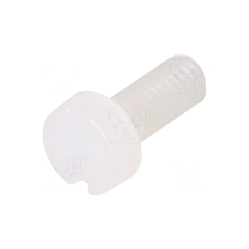 Şurub M4x10 mm cu cap rotund crestat din poliamidă | Electronic-mag.ro | Componente Electronice Şurub M4x10 mm cu cap rotund crestat din poliamidă | Electronic-mag.ro | Componente Electronice