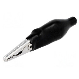 Bornă crocodil 60VDC 6mm neagră | Electronic-mag.ro | Componente Electronice