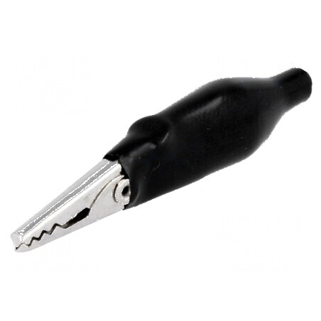 Bornă crocodil 60VDC 6mm neagră | Electronic-mag.ro | Componente Electronice