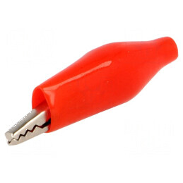 Bornă crocodil 60VDC roșie, capacitate prindere max. 6mm | Electronic-mag.ro | Componente Electronice