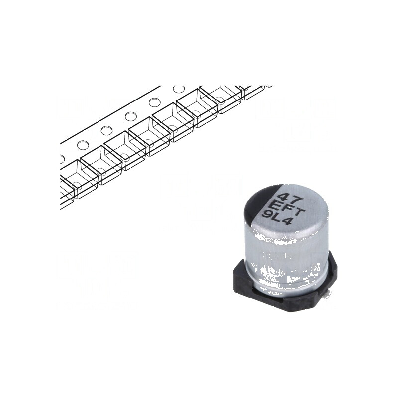 Condensator electrolitic SMD 47uF 25VDC low ESR Ø5x5,8mm | Electronic-mag.ro | Componente Electronice Condensator electrolitic SMD 47uF 25VDC low ESR Ø5x5,8mm | Electronic-mag.ro | Componente Electronice