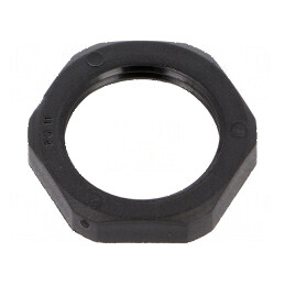 Piuliță PG11 poliamidă 6,8mm Cheie 24mm neagră -40÷100°C | Electronic-mag.ro | Componente Electronice