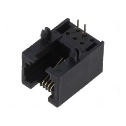 Conector RJ11 soclu 6p4c THT unghi 90° | Electronic-mag.ro | Componente Electronice