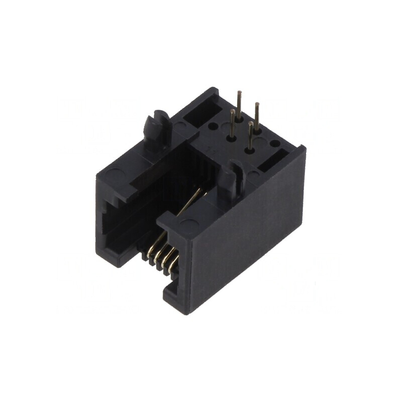 Conector RJ11 soclu 6p4c THT unghi 90° | Electronic-mag.ro | Componente Electronice