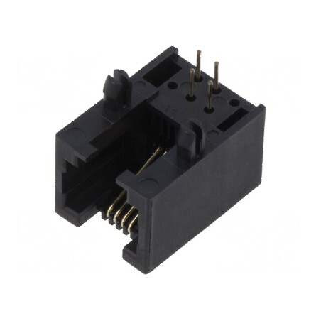 Conector RJ11 soclu 6p4c THT unghi 90° | Electronic-mag.ro | Componente Electronice