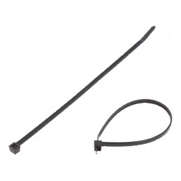 Colier de strângere poliamidă 200mm 4,6mm 225N negru | Electronic-mag.ro | Componente Electronice