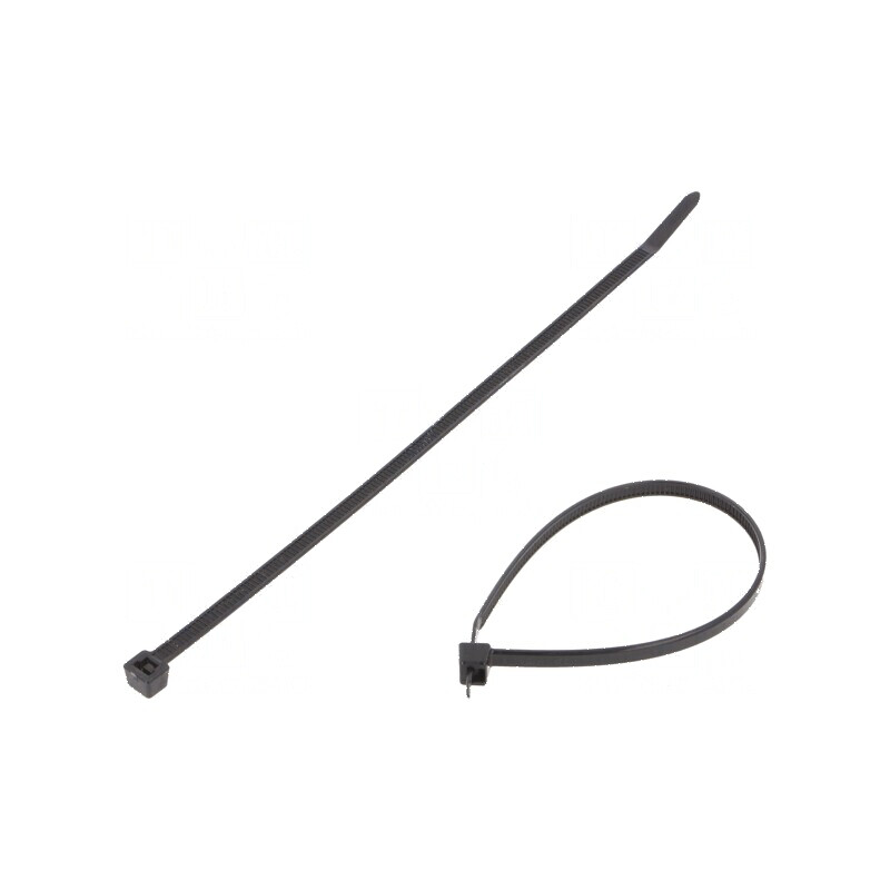 Colier de strângere poliamidă 200mm 4,6mm 225N negru | Electronic-mag.ro | Componente Electronice